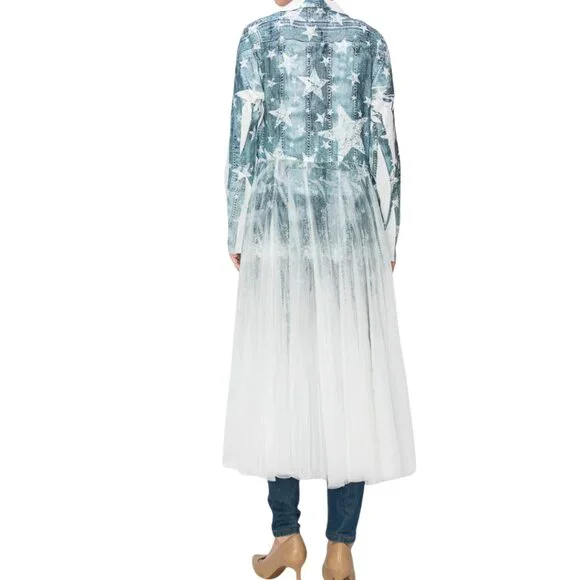 ORIGAMI Victorian Lace Star Print Cardigan Duster S-XXL NWT - Picture 4 of 16